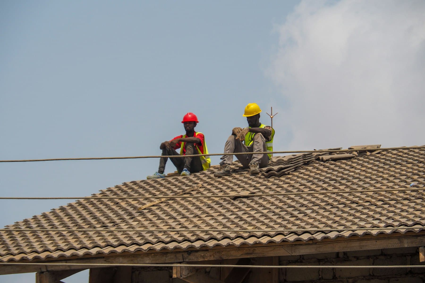 Okan Sparks crew in full PPE on site